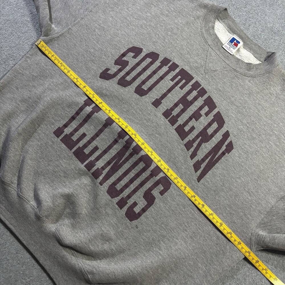 Vtg 90s Russell Athletic Southern Illinois Sweatshirt XL Grey Made in USA - Picture 7 of 9